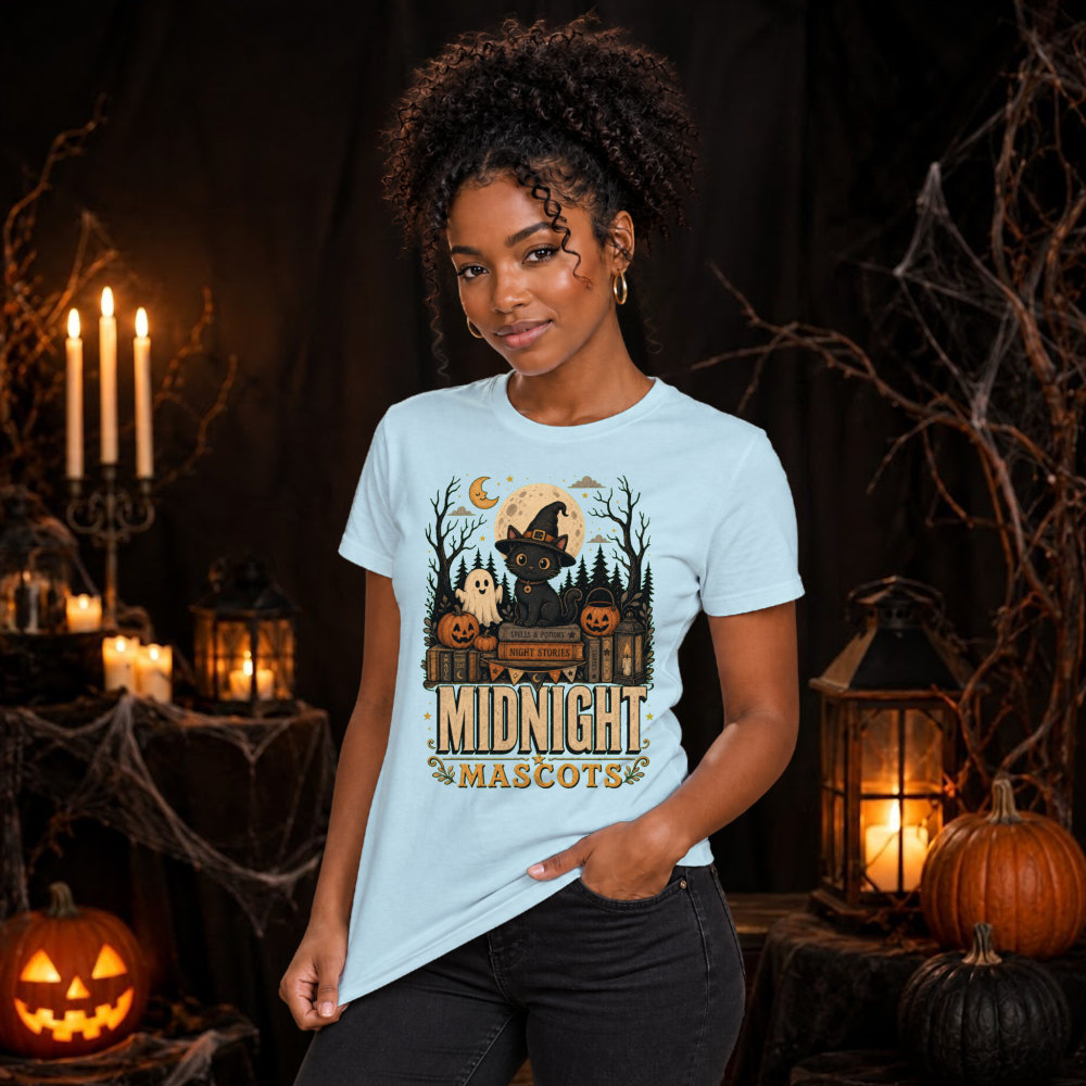 Midnight Mascots Vintage Black Cat T-Shirt