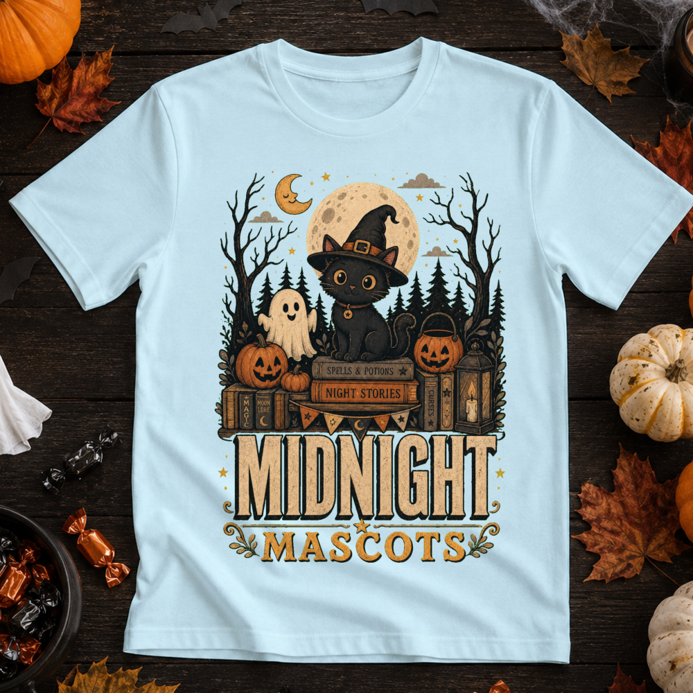 Midnight Mascots Vintage Black Cat T-Shirt