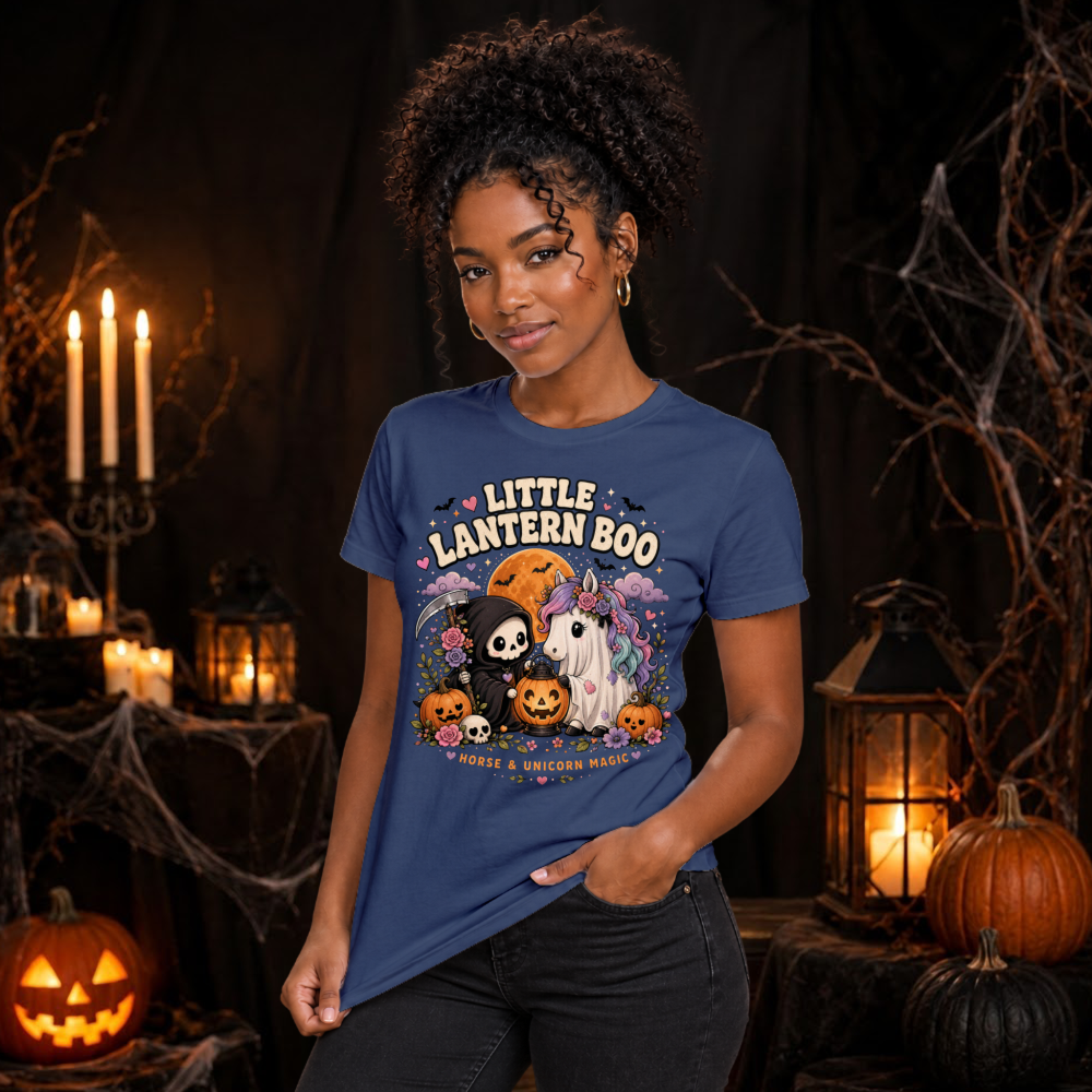 Little Lantern Boo Halloween Unicorn T-Shirt