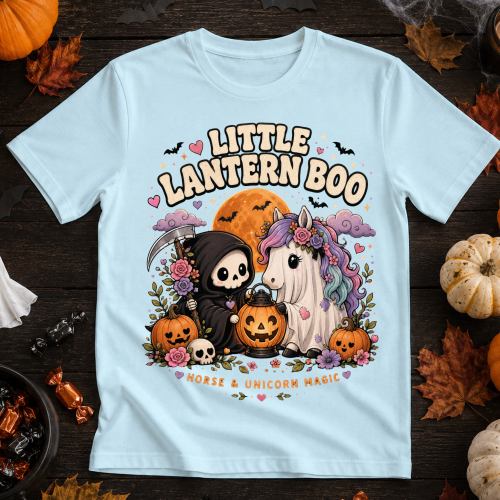 Little Lantern Boo Halloween Unicorn T-Shirt