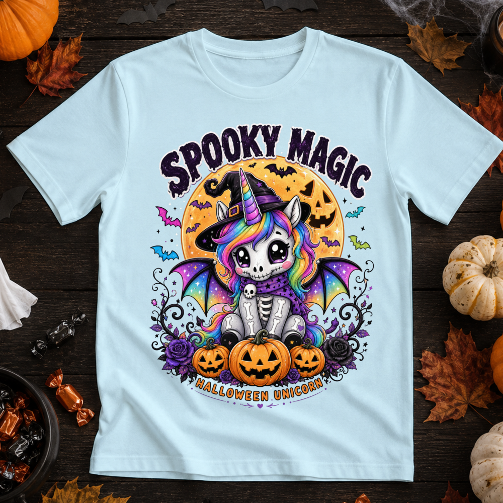Spooky Magic Skeleton Unicorn T-Shirt