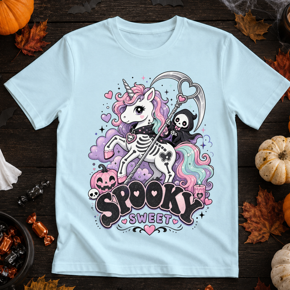 Spooky Sweet Pastel Goth Unicorn T-Shirt