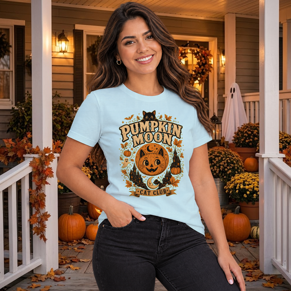 Pumpkin Moon Cat Club Vintage T-Shirt