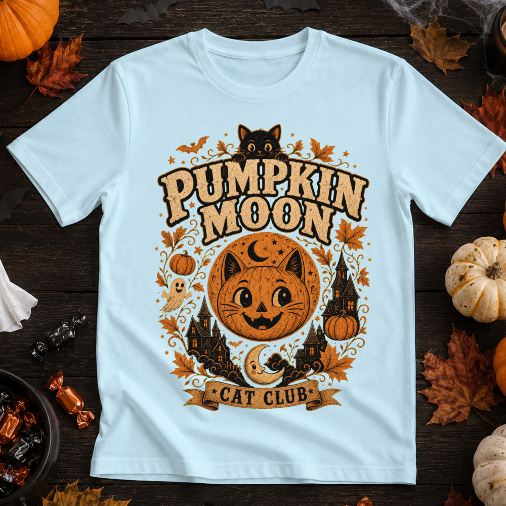Pumpkin Moon Cat Club Vintage T-Shirt