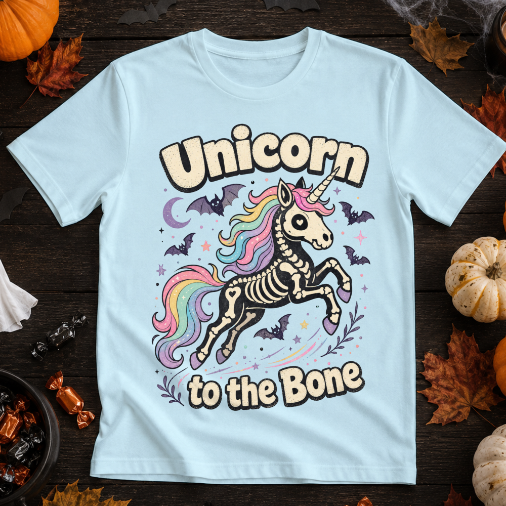 Unicorn to the Bone Skeleton Unicorn T-Shirt