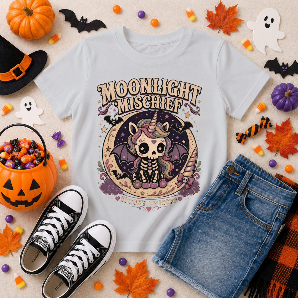 Halloween Bat-Wing Unicorn Youth T-Shirt