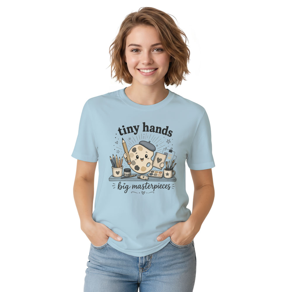 Tiny Hands Big Masterpieces Art Teacher Palette T-Shirt