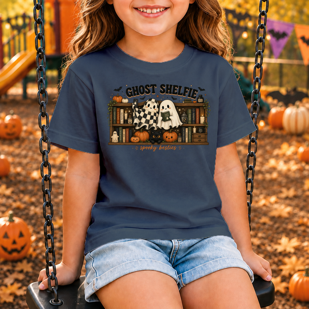 Ghost Shelfie Storybook Ghost Youth T-Shirt