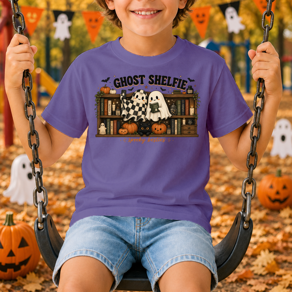 Ghost Shelfie Storybook Ghost Youth T-Shirt