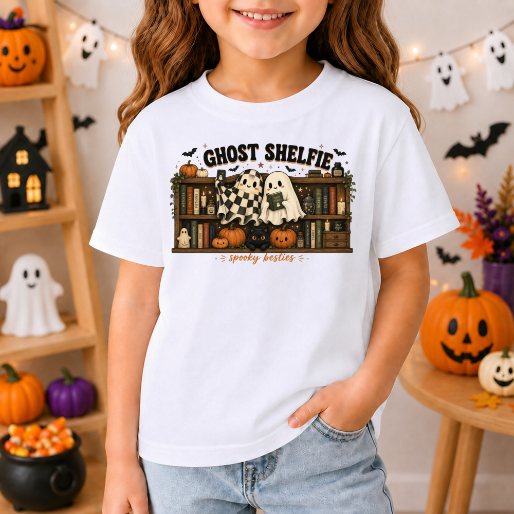 Ghost Shelfie Storybook Ghost Youth T-Shirt
