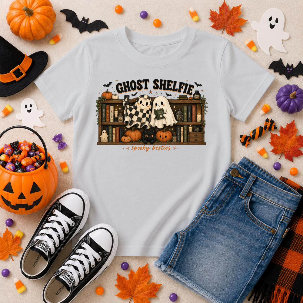 Ghost Shelfie Storybook Ghost Youth T-Shirt