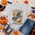 Halloween Skeleton Unicorn Black Youth T-Shirt