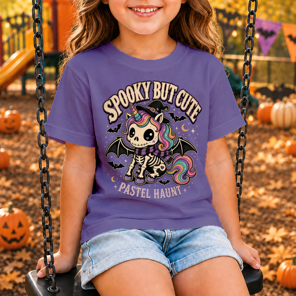 Spooky But Cute Skeleton Unicorn Youth T-Shirt