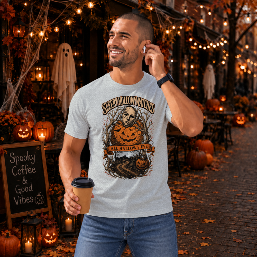 All Hallow's Eve Woodcut Mask T-Shirt