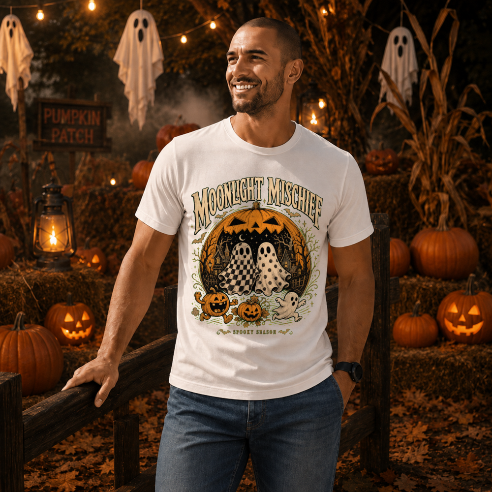 Retro Ghost and Pumpkin T-Shirt