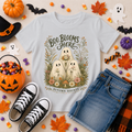 Boo Blooms Here Floral Ghost Youth T-Shirt