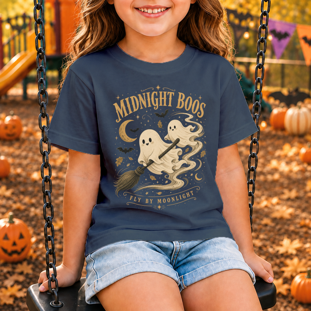 Midnight Boos Storybook Ghost Youth T-Shirt