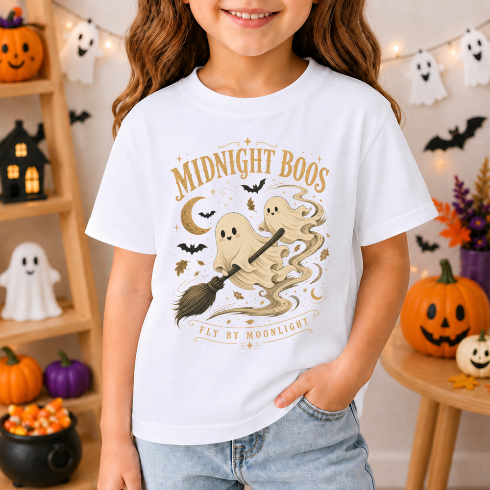 Midnight Boos Storybook Ghost Youth T-Shirt