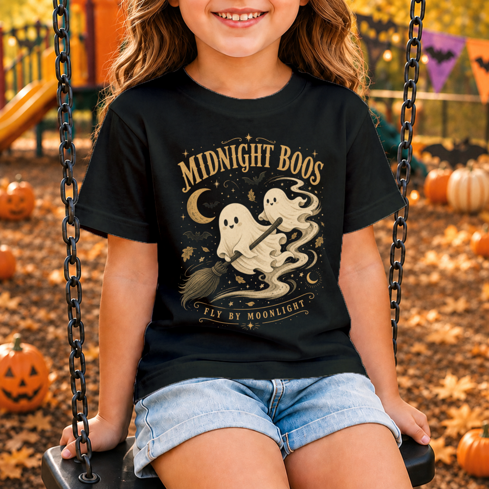Midnight Boos Storybook Ghost Youth T-Shirt