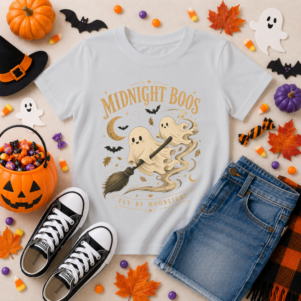 Midnight Boos Storybook Ghost Youth T-Shirt