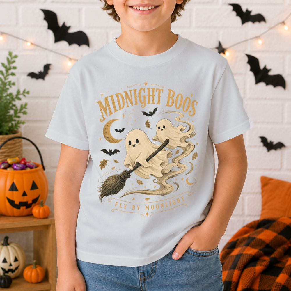 Midnight Boos Storybook Ghost Youth T-Shirt