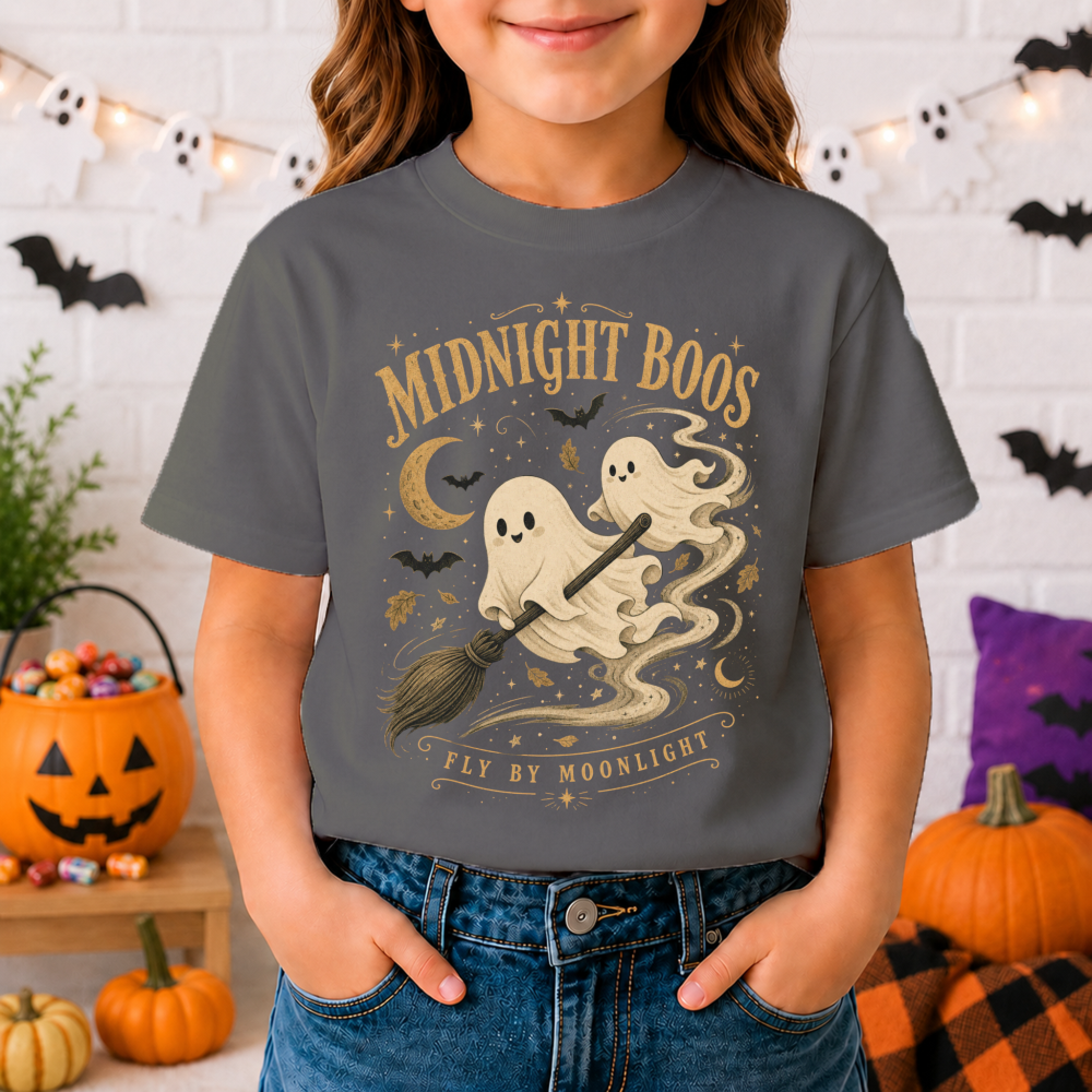 Midnight Boos Storybook Ghost Youth T-Shirt
