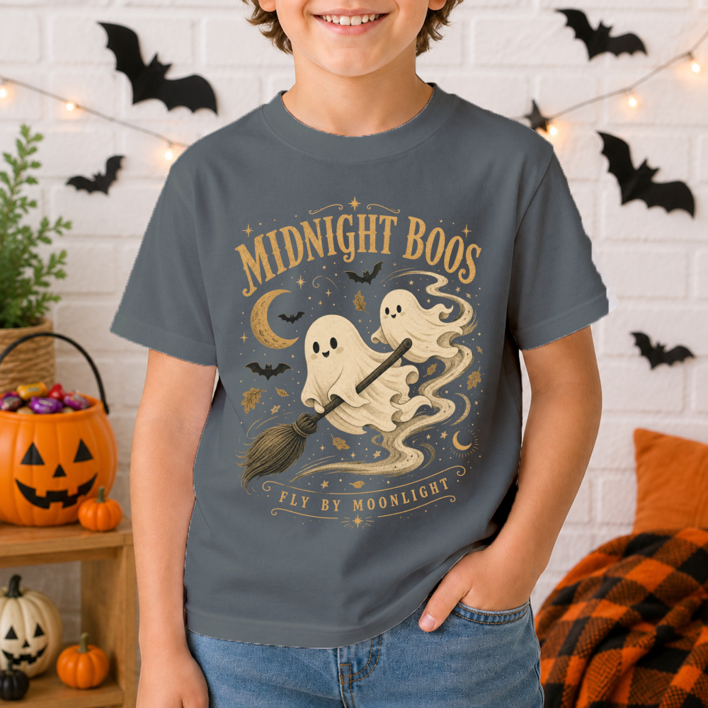 Midnight Boos Storybook Ghost Youth T-Shirt