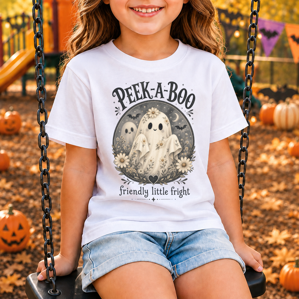 Peek-A-Boo Floral Ghost Youth T-Shirt