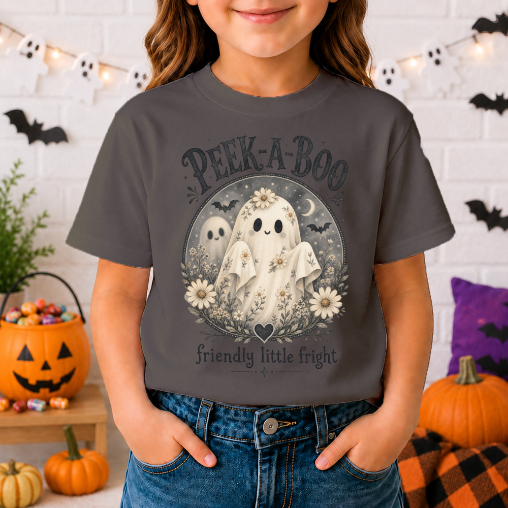 Peek-A-Boo Floral Ghost Youth T-Shirt