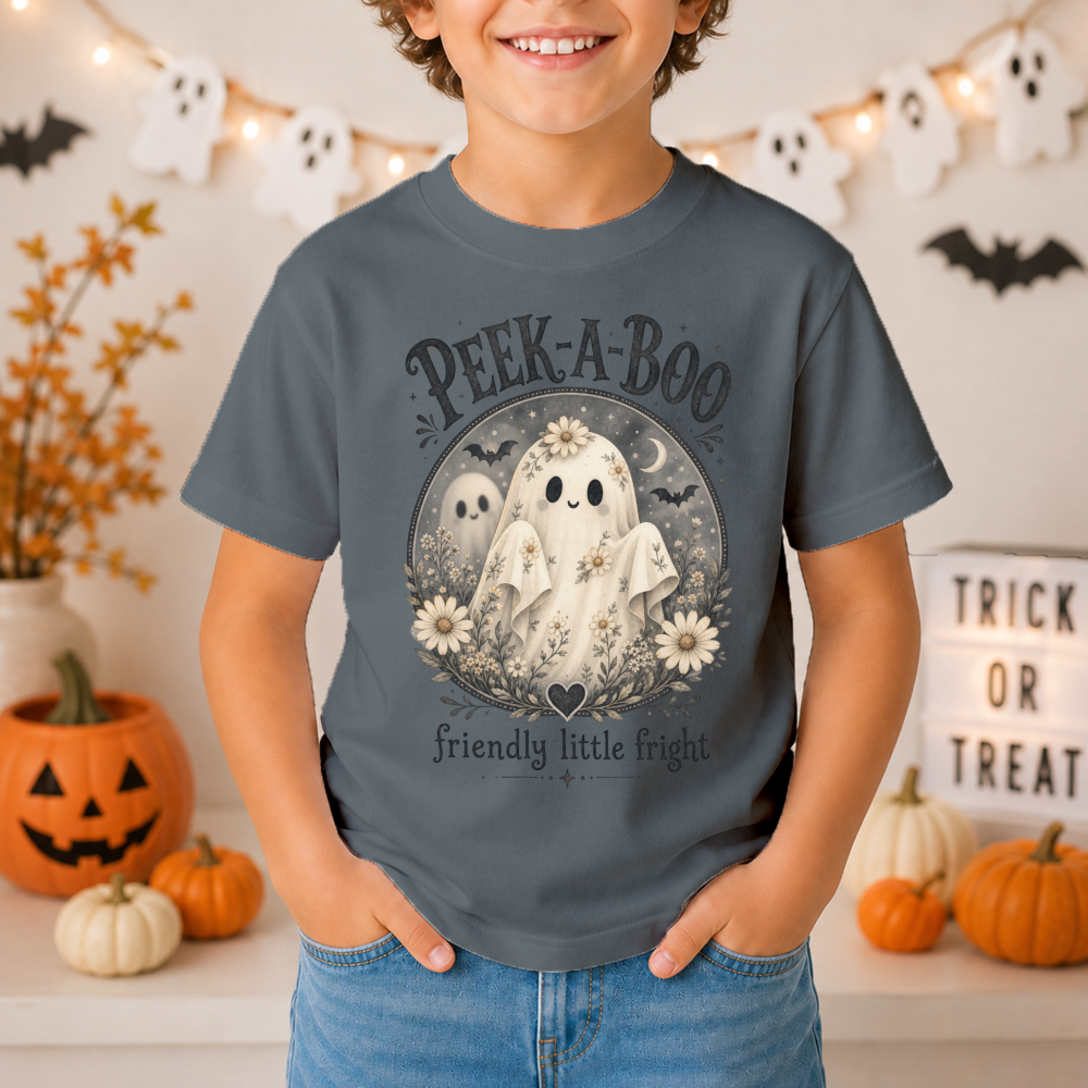Peek-A-Boo Floral Ghost Youth T-Shirt