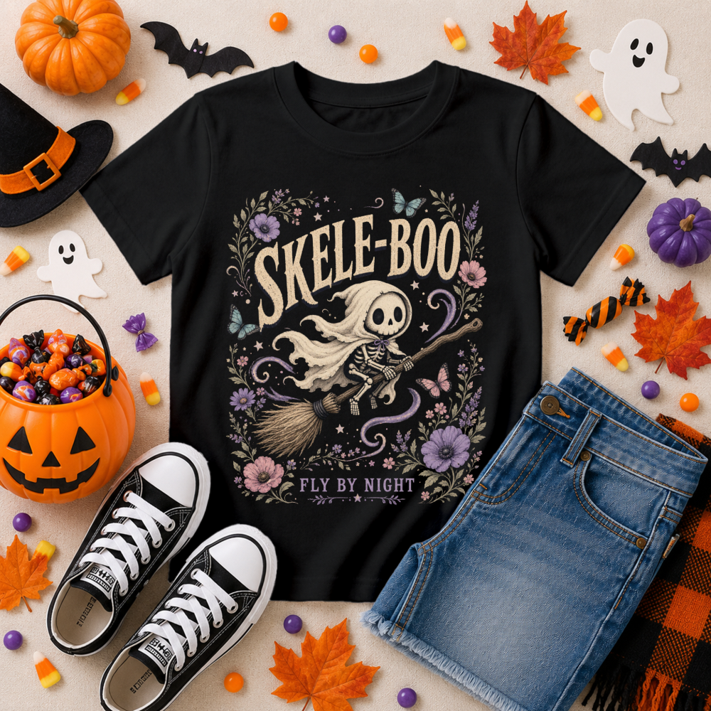 Skele-Boo Vintage Ghost Youth T-Shirt
