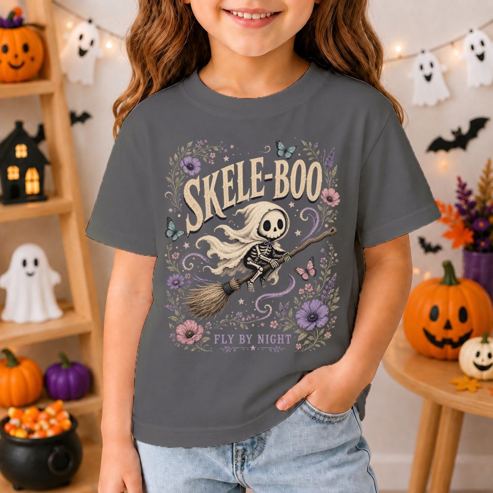 Skele-Boo Vintage Ghost Youth T-Shirt