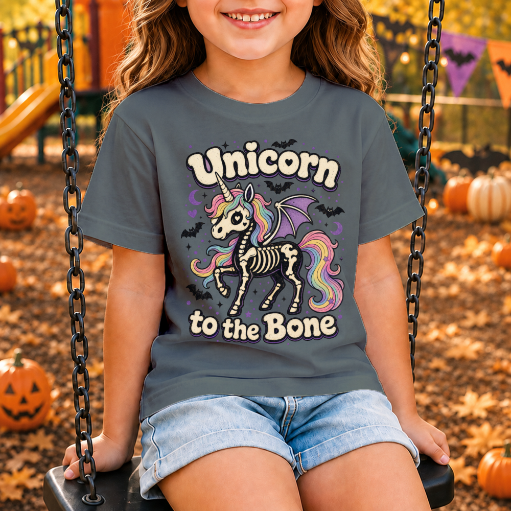 Unicorn to the Bone Skeleton Unicorn Youth T-Shirt