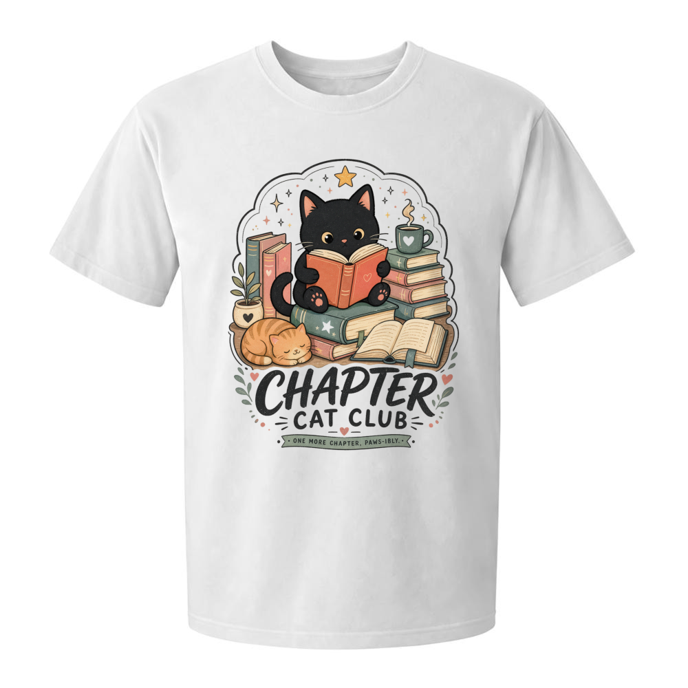 Chapter Cat Club Kawaii Book Cat T-Shirt
