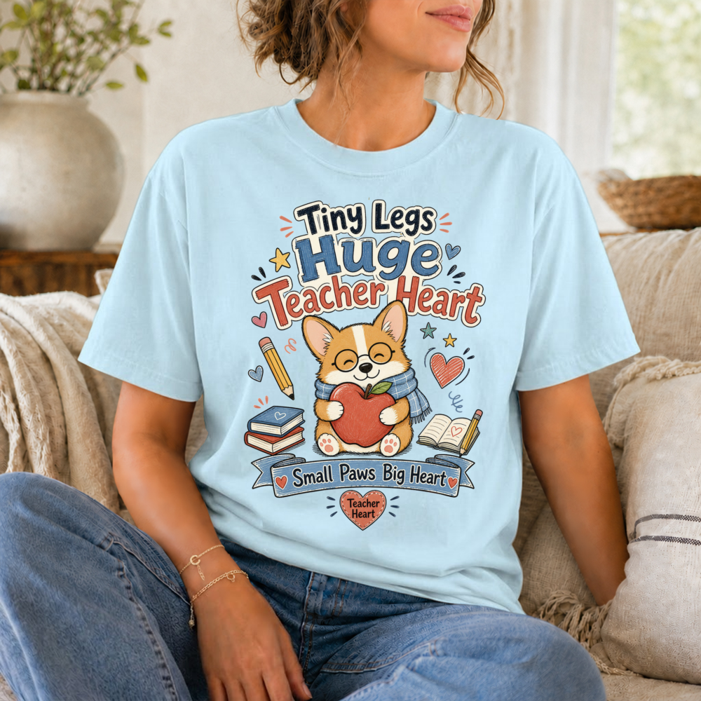 Hand-Drawn Corgi Teacher T-Shirt