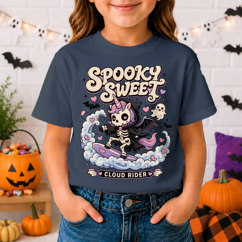 Spooky Sweet Skeleton Unicorn Youth T-Shirt
