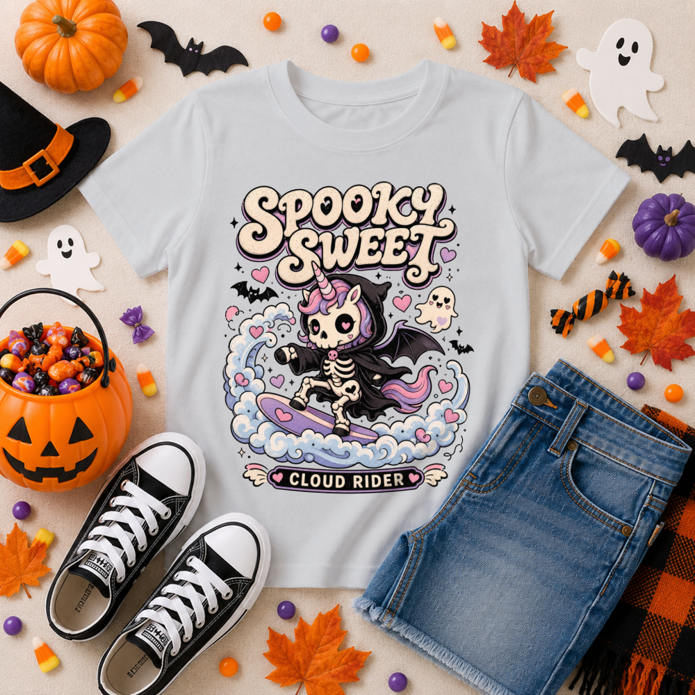 Spooky Sweet Skeleton Unicorn Youth T-Shirt