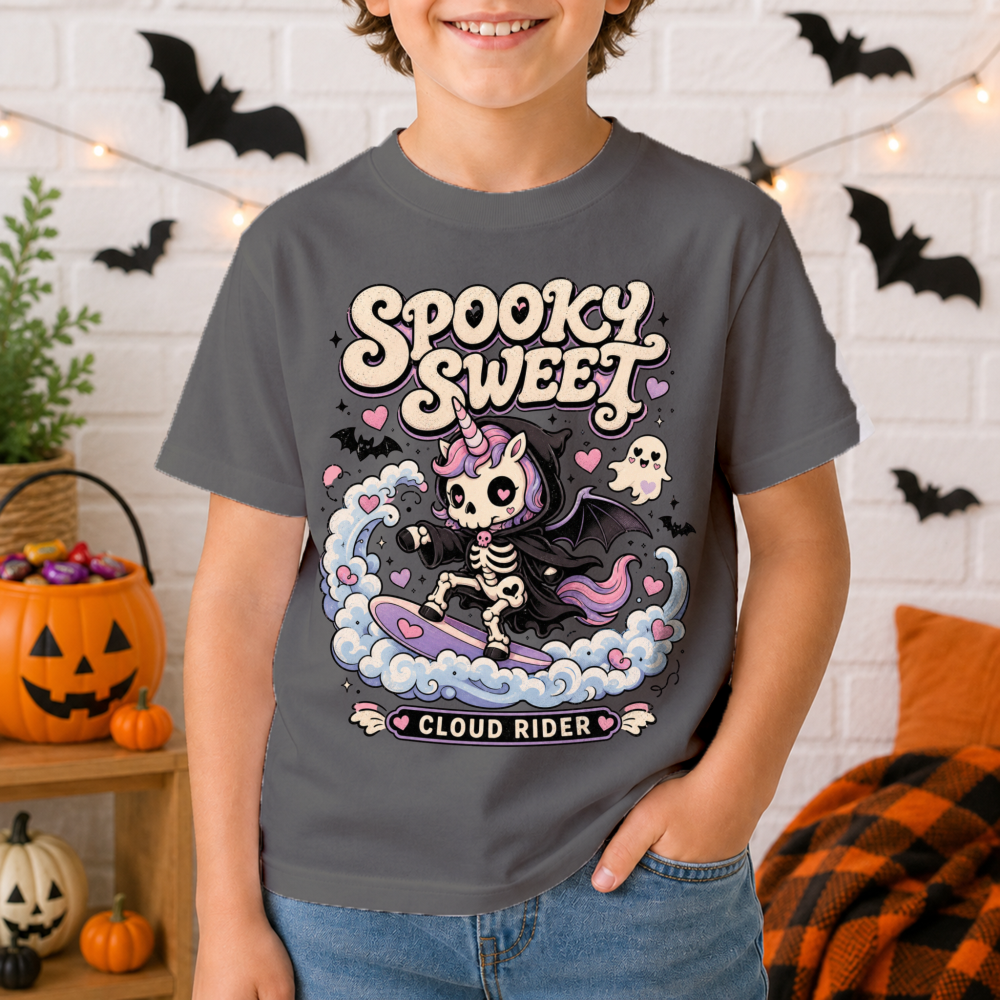 Spooky Sweet Skeleton Unicorn Youth T-Shirt