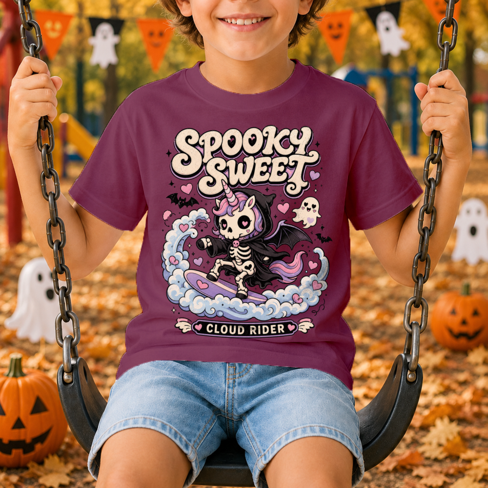 Spooky Sweet Skeleton Unicorn Youth T-Shirt