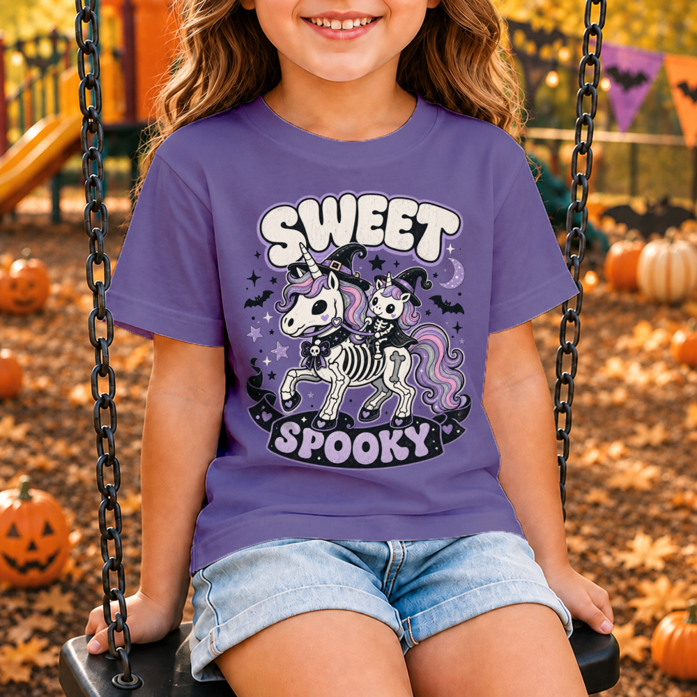 Sweet Spooky Skeleton Unicorn Youth T-Shirt