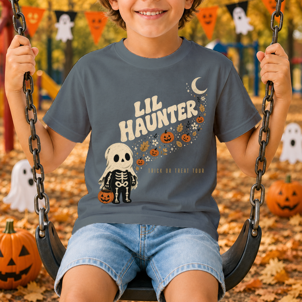 Lil Haunter Vintage Ghost Youth T-Shirt