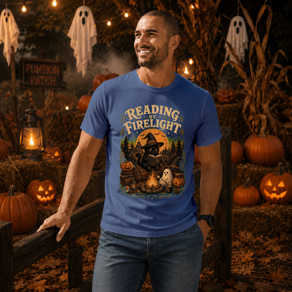 Halloween Black Cat Reader T-Shirt