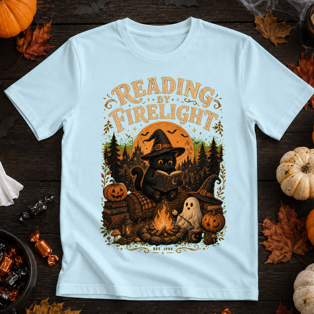 Halloween Black Cat Reader T-Shirt