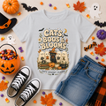 Cats, Boos & Blooms Watercolor Ghost Charcoal Youth T-Shirt