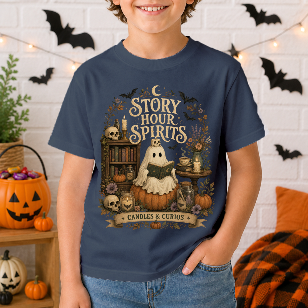Story Hour Spirits Bookish Ghost Youth T-Shirt