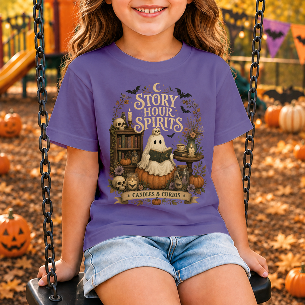Story Hour Spirits Bookish Ghost Youth T-Shirt