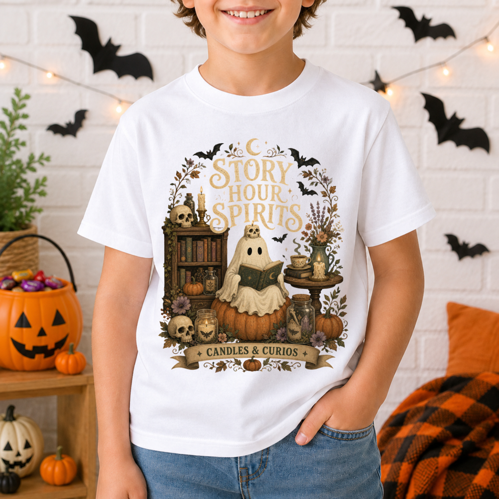Story Hour Spirits Bookish Ghost Youth T-Shirt
