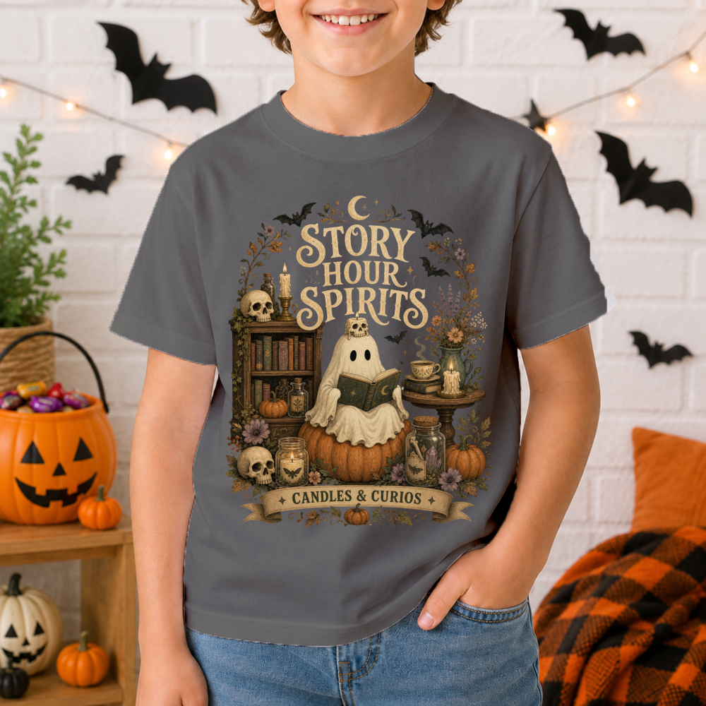 Story Hour Spirits Bookish Ghost Youth T-Shirt