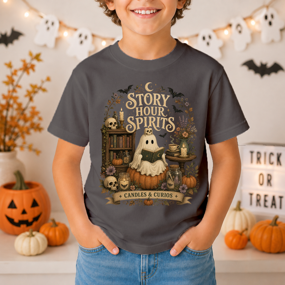 Story Hour Spirits Bookish Ghost Youth T-Shirt