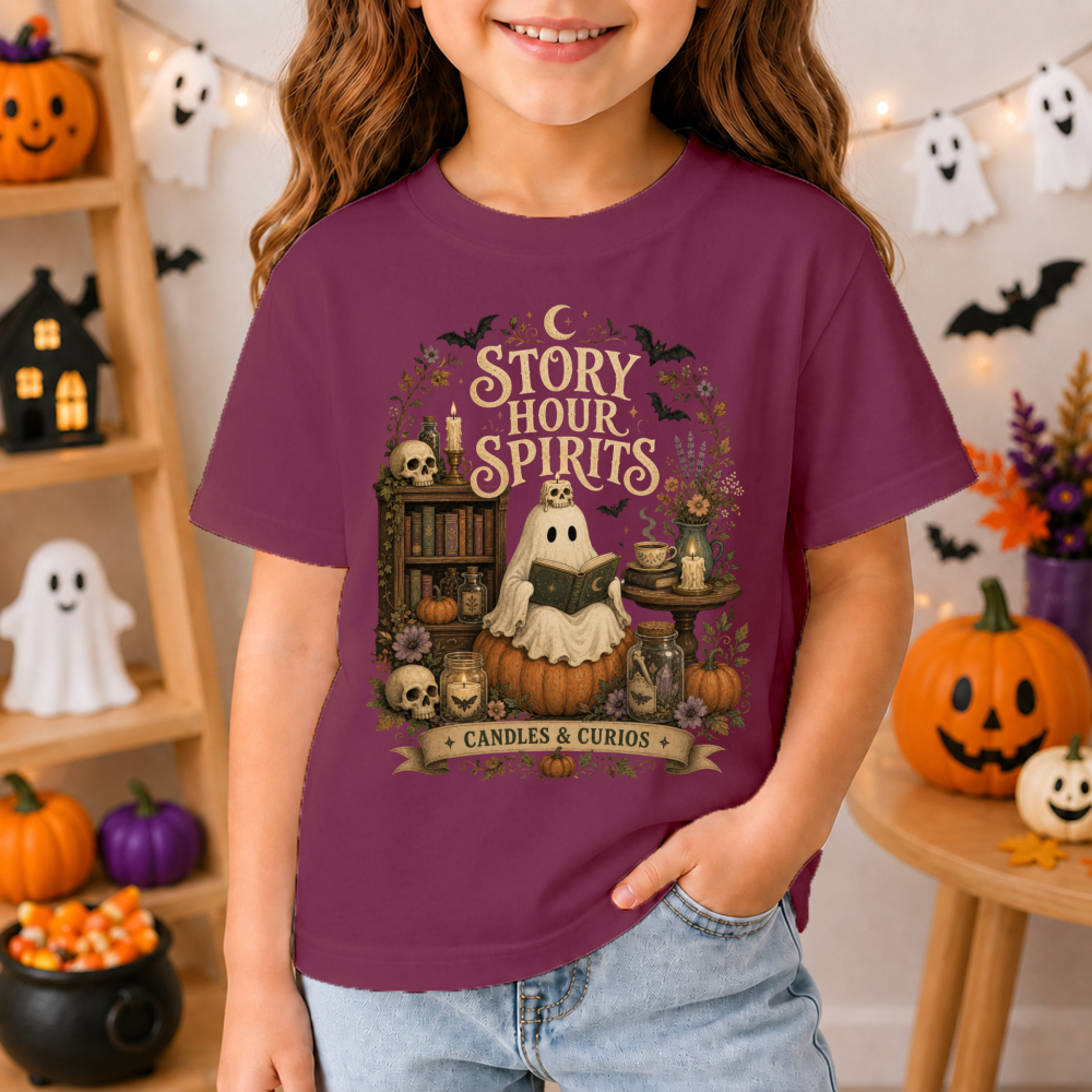 Story Hour Spirits Bookish Ghost Youth T-Shirt